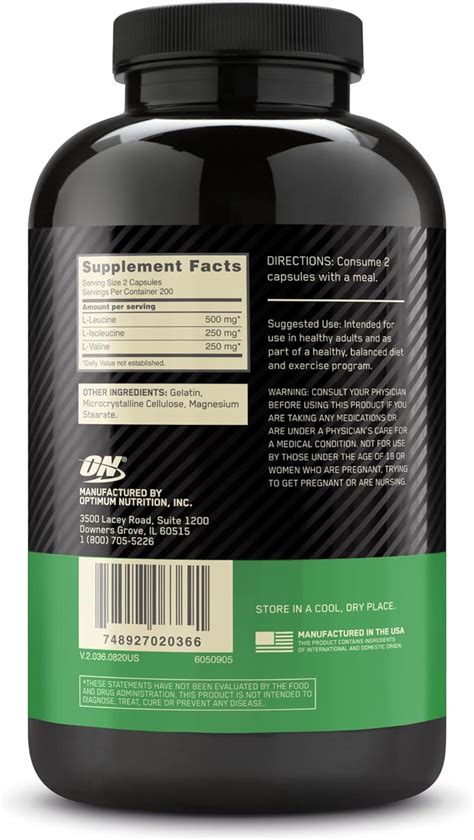 Optimum Nutrition BCAA 1000 - 400 Capsulas