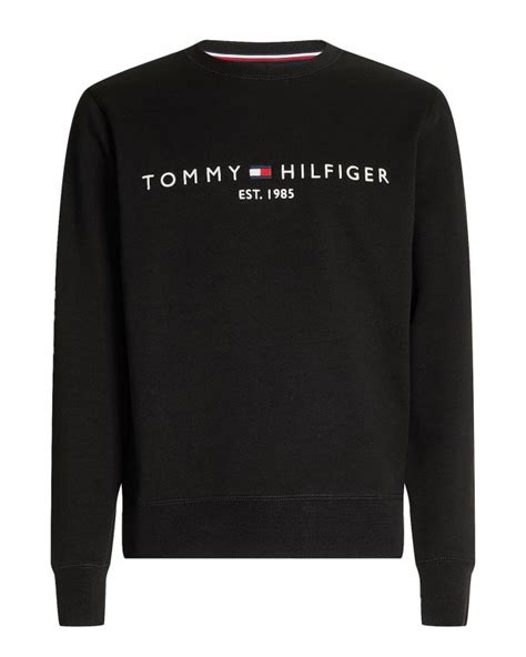 Tommy Hilfiger Mens Organic Cotton Blend Sweatshirt Black Jumper