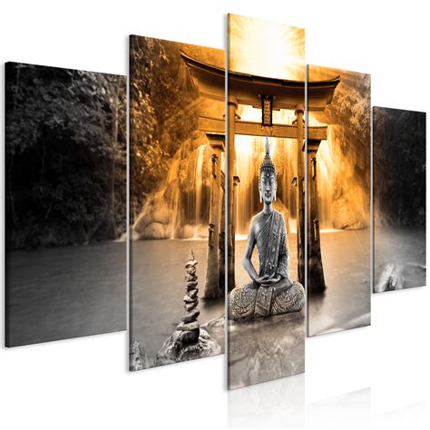 BUDDHA WASSERFALL BUDDHISMUS Wandbilder Xxl Bilder Vlies Leinwand P A