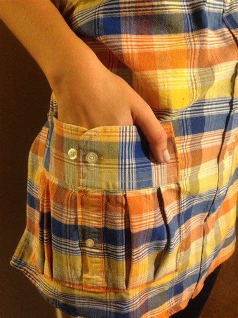 Repurposed Men S Shirt Apron Men S Shirt Apron Upcycle Sewing