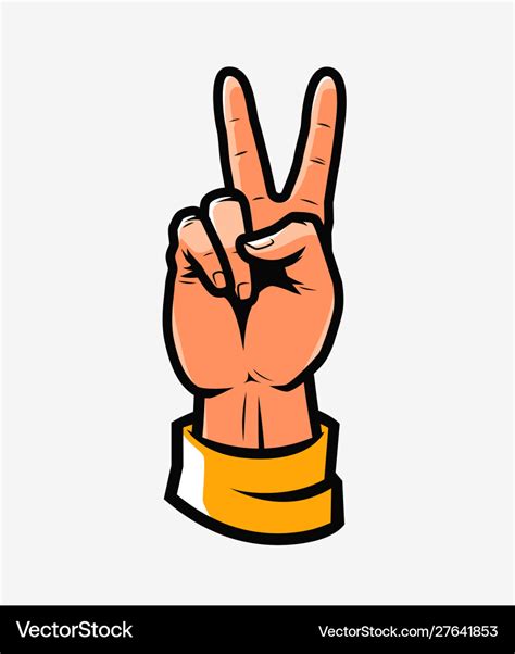 Victory or peace symbol hand gesture Royalty Free Vector