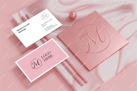 Premium Psd Elegant Business Card Mockup With Logo Branding Showcase