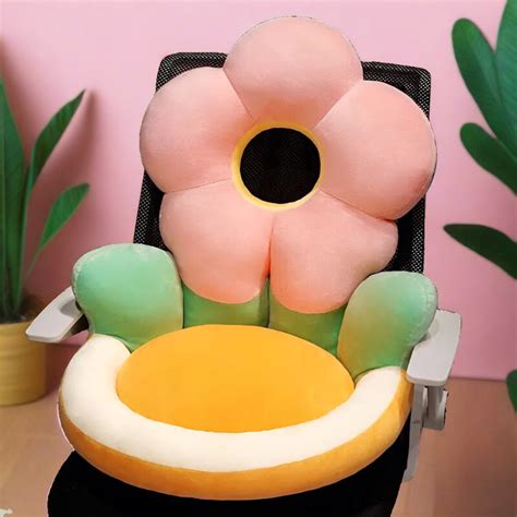 Kawaii Flower Plushie Cushion Soft Colorful Stress Relief