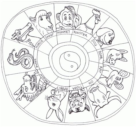 Chinese Zodiac Coloring Pages - Coloring Home