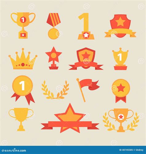 Trophy And Awards Icons Set Vector Illustration Stock Vector