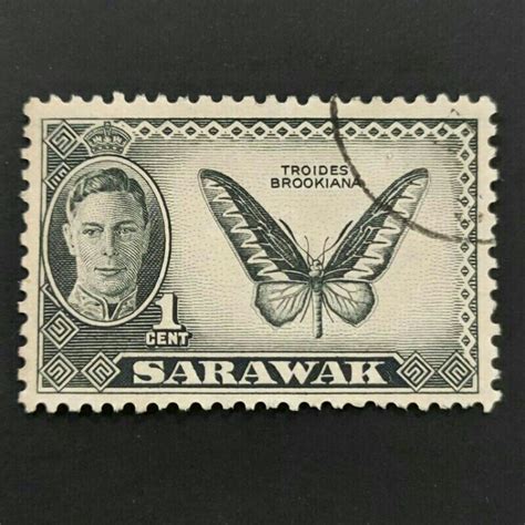 1950 1952 Stamp Sarawak Unique Used Stamp 1c Black King George VI