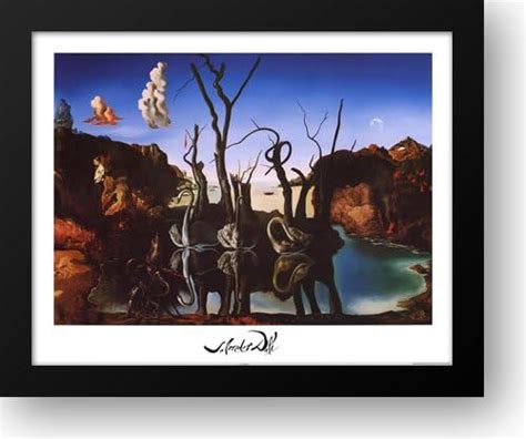 Amazon Swans Reflecting Elephants C X Framed Art Print