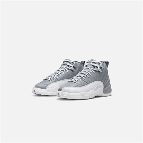 Nike Gs Air Jordan 12 Retro Stealth White Cool Grey Kith