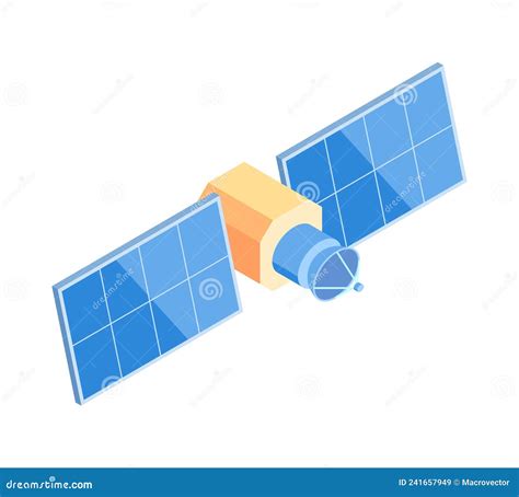 Meteorological Satellite Isometric Composition Stock Vector