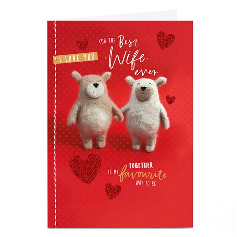 Buy Personalised Valentine S Day Card Best Wife Ever Bears For Gbp 1 79 Card Factory Uk