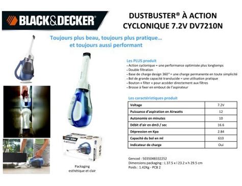 Black Et Decker Aspirateur Main Black Et Decker Dv N Fiche Produit