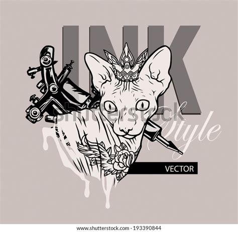 Naked Cat Tattoo Machine Tattoos Canadian Stock Vector Royalty Free Shutterstock