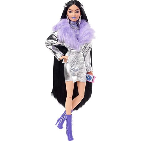 Кукла Барби Экстра Модница Брюнетка в серебристом костюме Barbie Extra ...