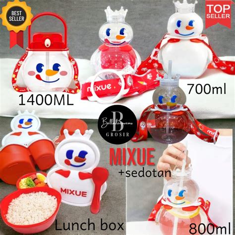 Jual Bella Botol Minum Mixue Snow King Original Ml Ml Sedotan