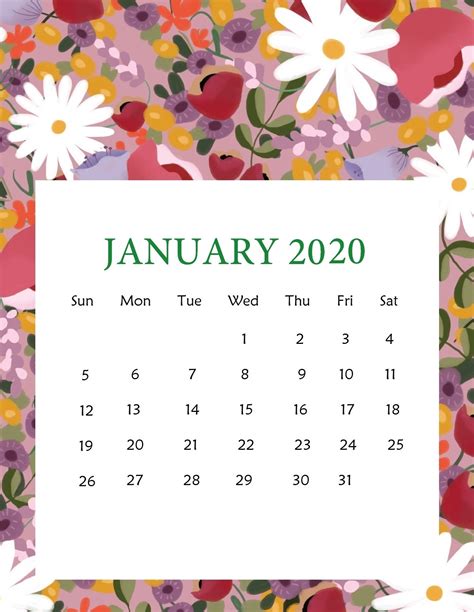 Cute January 2020 Calendar For Classroom Management | Free Printable ...