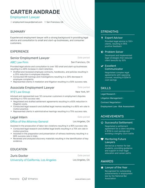 5 Employment Lawyer Resume Examples And Guide For 2023