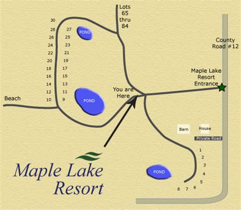 Map of Maple Lake Resort and Ranch, an RV campground located at Maple ...