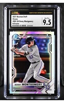 2021 Bowman Chrome Draft Refractor BDC 84 Benny Montgomery CSG 9 5