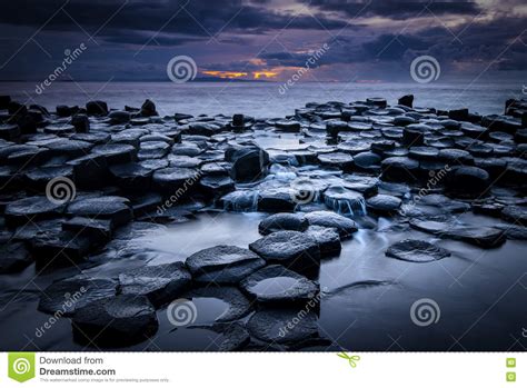 Giant S Causeway after Sunset Stock Photo - Image of tourism, color ...