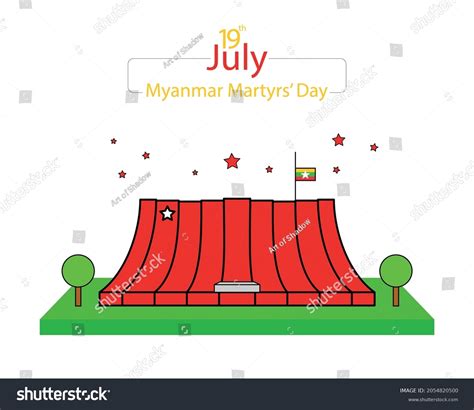 Myanmar Burmese Martyrs Day July 19 Stock Vector Royalty Free