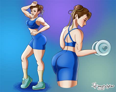 Metalytar Chun Li Capcom Street Fighter Highres 1girl Ass Ass Focus Back Bike Shorts
