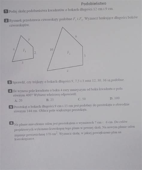 Prosz O Szybk Pomoc W Zadaniach Z Matematyki Z Podobie Stwa Brainly Pl