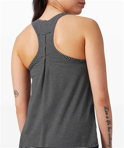 Lululemon Love Tank Pleated Hype Stripe Black White Lulu Fanatics