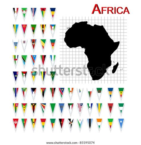 Complete Set African Flags Map Isolated Stock Illustration 85595074 ...