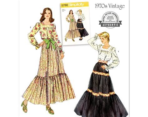 S9816 Sewing Pattern Vintage 1970s Misses Skirts Blouse 70s Simplicity 9816 Sizes S Xl New Ff