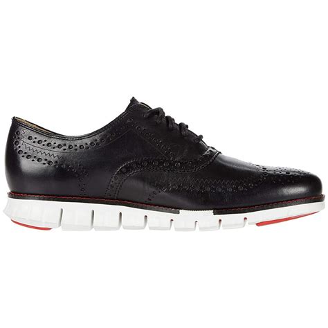 Cole Haan Zerogrand Wing Tip Oxford Black Leatheroptic White