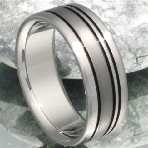 Black Titanium Wedding Band Black Ring Handcrafted Titanium - Etsy