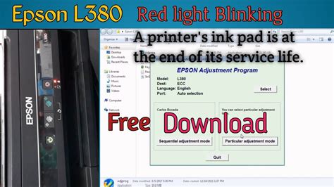 Adjustment Software Free Download On Epson L380 Printer Service Required Problem Solution