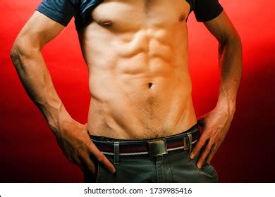 Man Standing Naked Torso Abc On Stock Photo Shutterstock