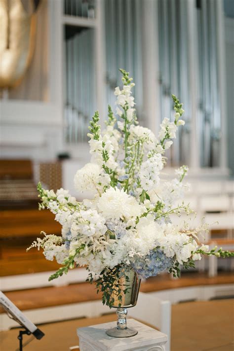 Wispy White Snapdragon Ceremony Arrangements Tall Floral Arrangements