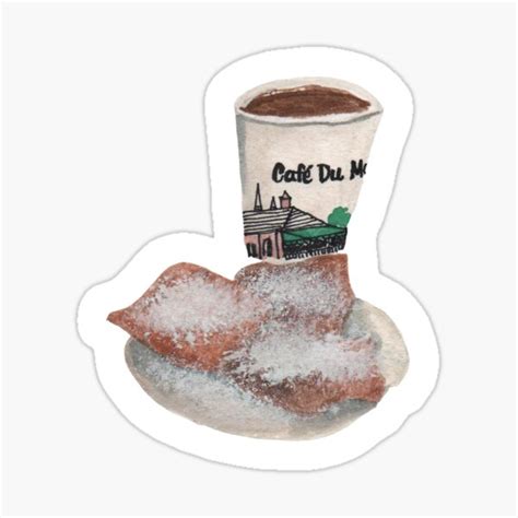 Beignets And Coffee Sticker For Sale By Lindoodles4fun Redbubble