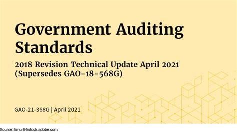 Government Auditing Standards 2018 Revision Technical Update April