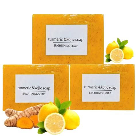 Brightening Lemon And Turmeric Kojic Acid Soap With Vitamin C Retinol Collagen Original