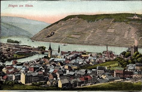 Ansichtskarte Postkarte Bingen Am Rhein Panorama Kirche Manuskript