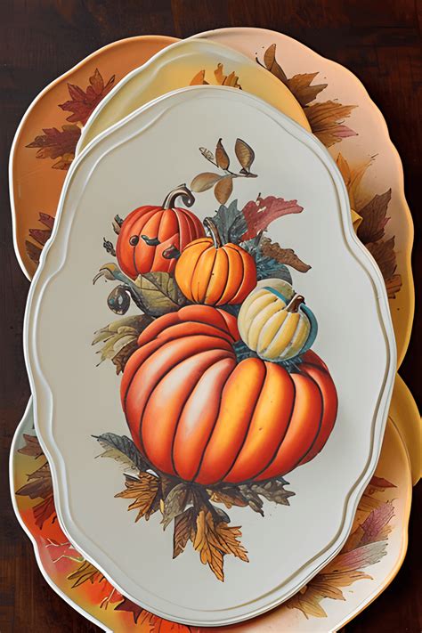 Antique Thanksgiving Plates Create Art · Creative Fabrica