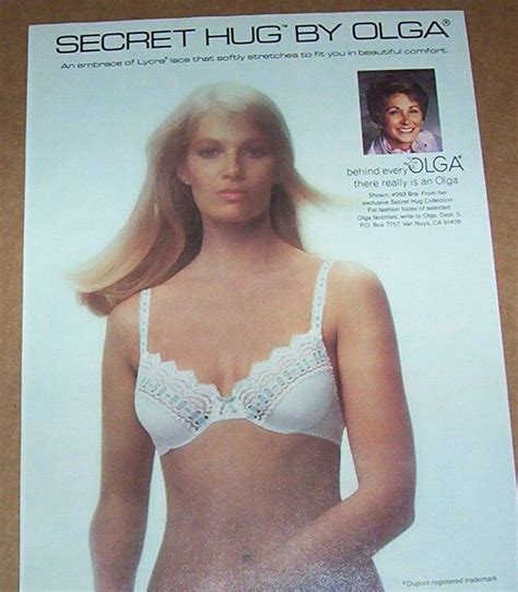 1982 Ad Page OLGA Secret Hug BRA Lycra Lace Lingerie Sexy Girl VINTAGE Print Ad EBay
