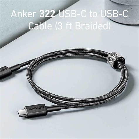 Buy Anker 322 USB C To USB C Cable 3ft Braided Black ANK A81F5H11