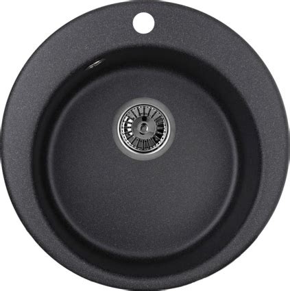 Мойка кухонная Domaci Солерно EMQ-1475.C черная, 37х37 см, круглая ...
