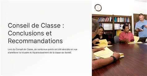 Conseil De Classe Conclusions Et Recommandations