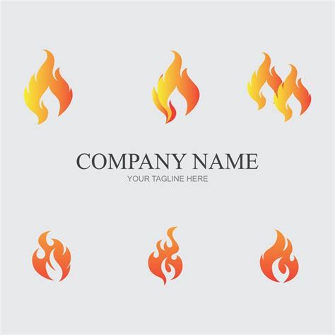 Premium Vector Fire Logo And Symbol With Gray Background Design