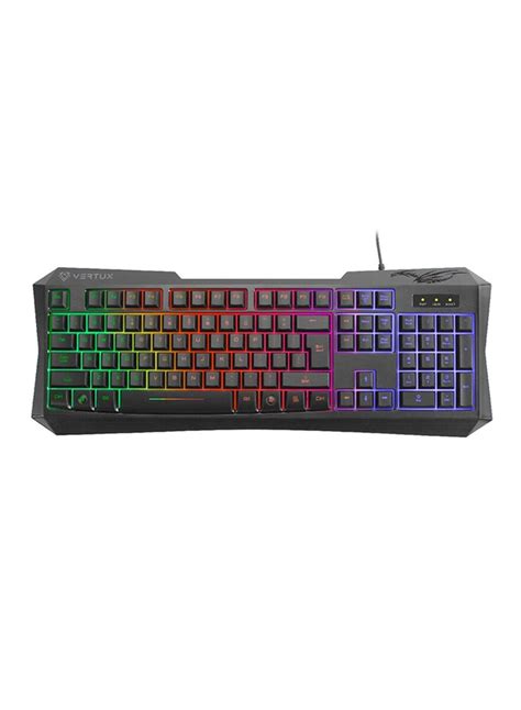 Vertux Radiance Ergonomic Backlit Wired Gaming Keyboard Black Sharjah