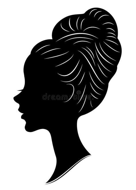 Silhouette D Un Profil De La T Te D Une Dame Douce La Fille Montre Une