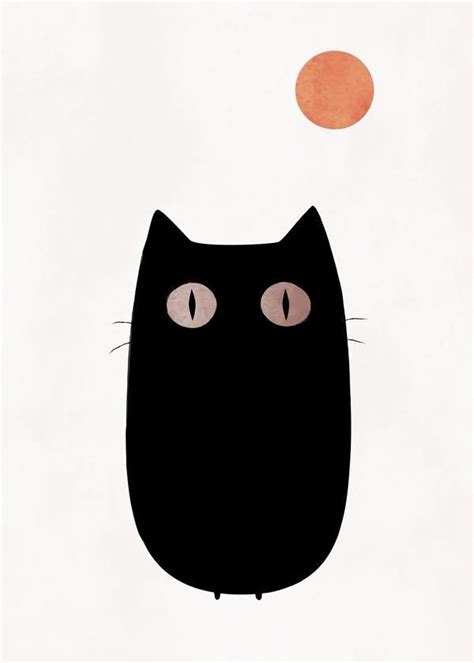 Ilustración abstracto de un gato Aquí tenemos un gato negro ilustrado