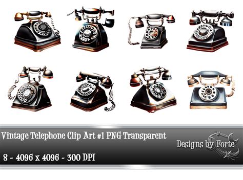 Vintage Telephone Clip Art #1 Graphic by Heidi Vargas-Smith · Creative ...