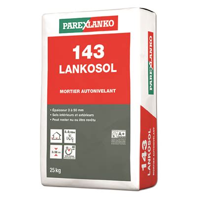 Mortier de ragréage extérieur LANKOSOL 143 3 à 50 mm Sac de 25KG