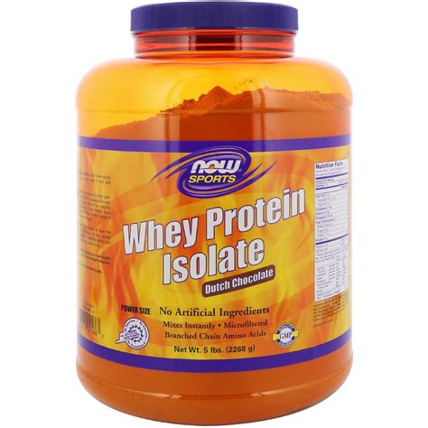 Now Foods Sports Whey Protein Isolate Dutch Chocolate 5 Lbs 2268 G